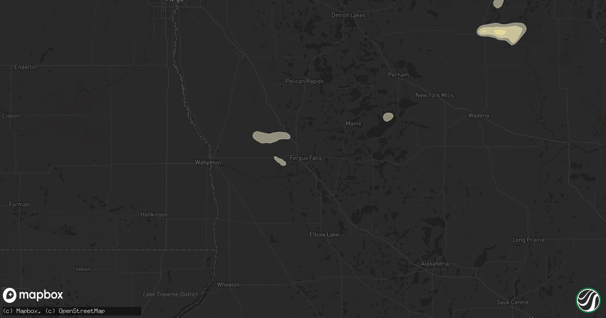 Hail map in Fergus Falls, MN on July 11, 2025