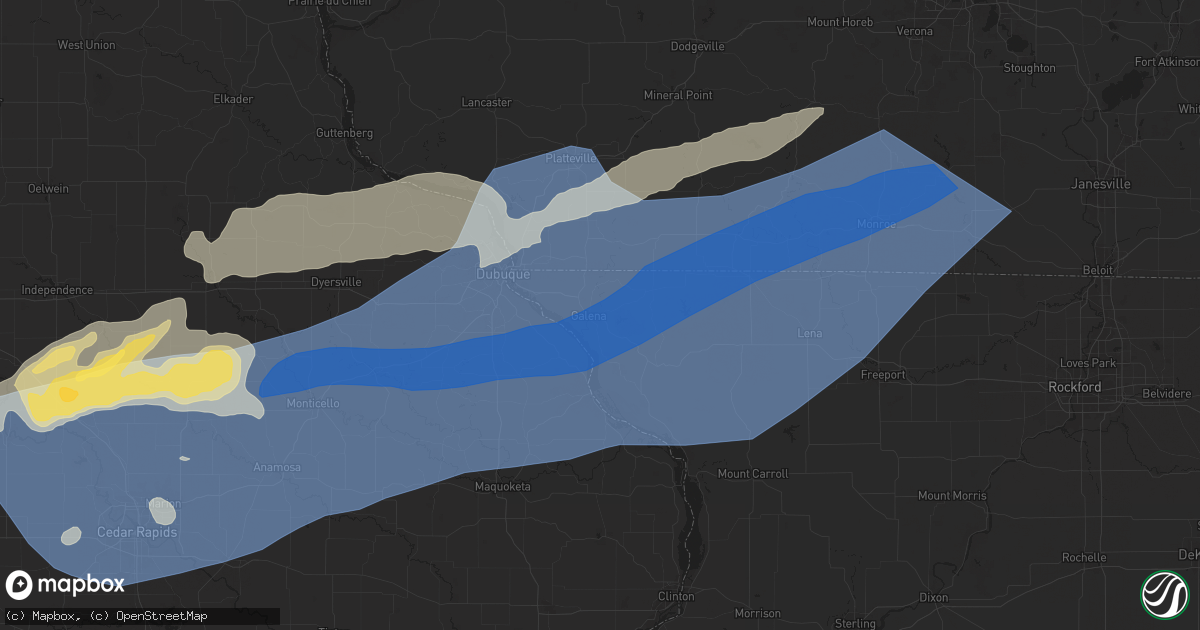 Hail map in Galena, IL on July 11, 2025