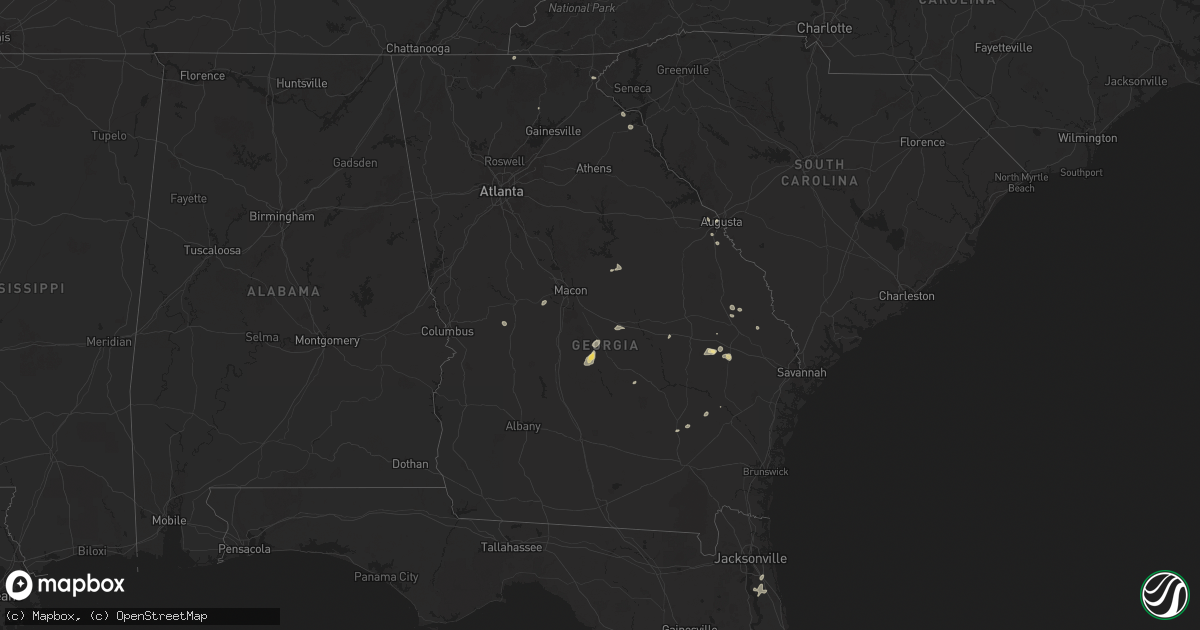 Hail map in Georgia on July 11, 2025