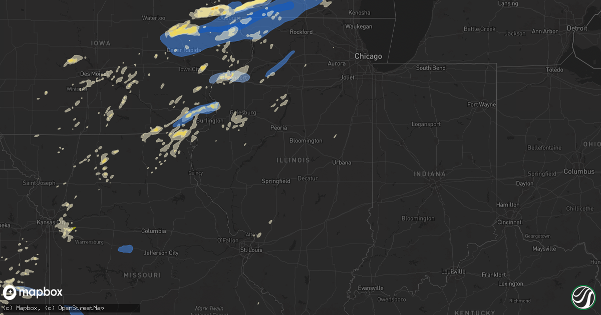 Hail map in Illinois on July 11, 2025