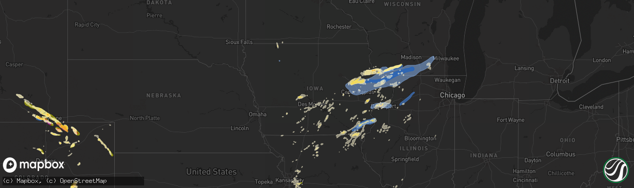 Hail map in Iowa on July 11, 2025