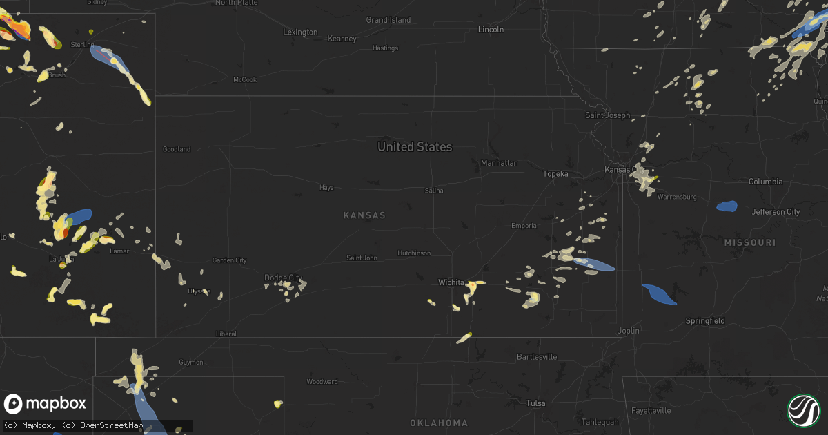 Hail map in Kansas on July 11, 2025