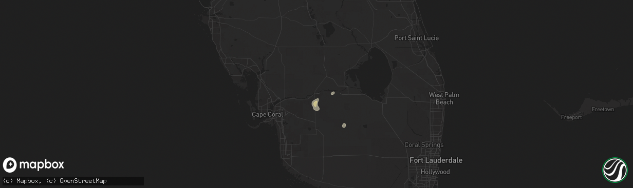 Hail map in Labelle, FL on July 11, 2025