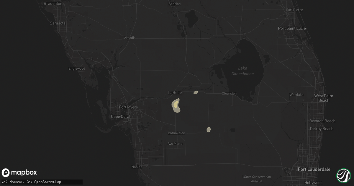 Hail map in Labelle, FL on July 11, 2025