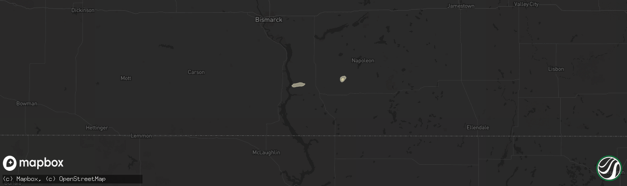 Hail map in Linton, ND on July 11, 2025