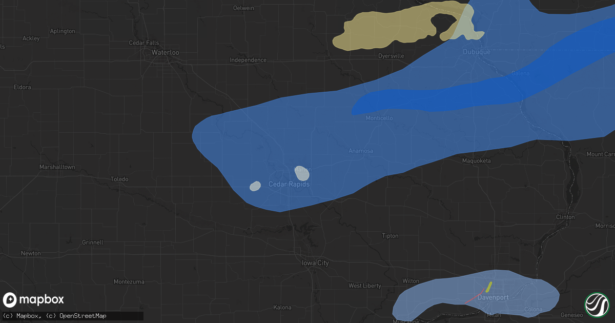 Hail map in Marion, IA on July 11, 2025