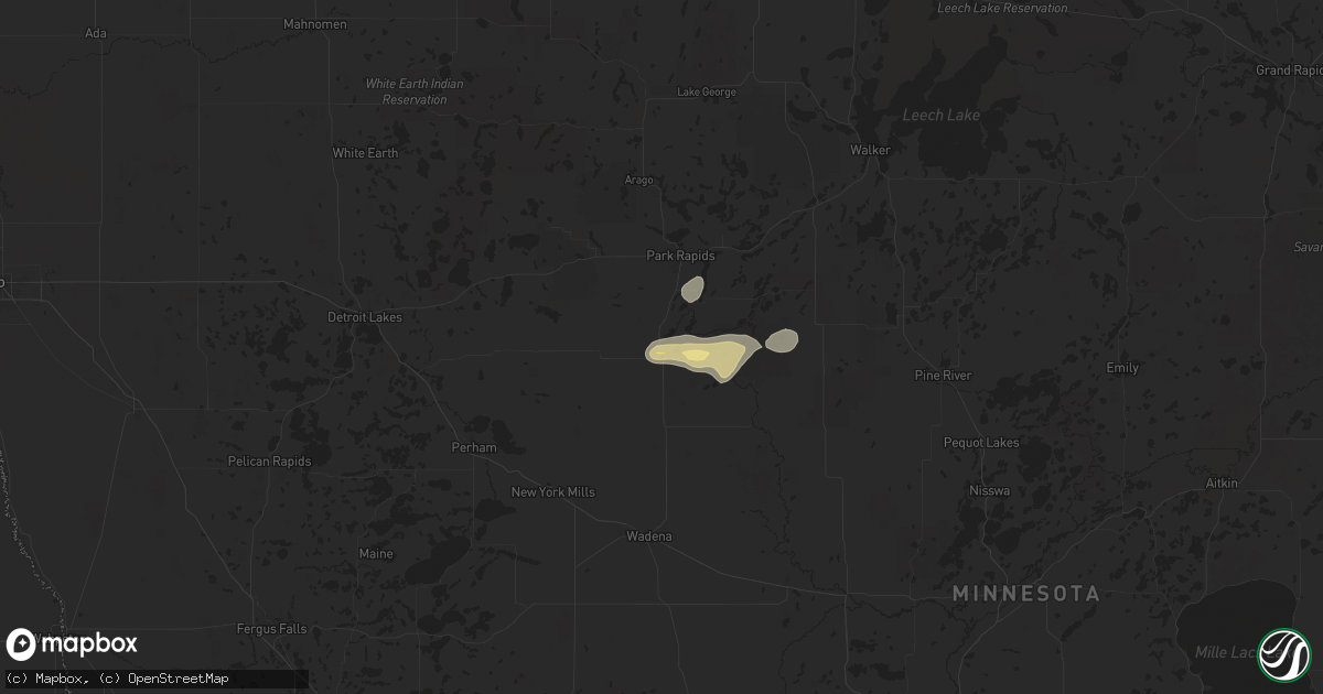 Hail map in Menahga, MN on July 11, 2025
