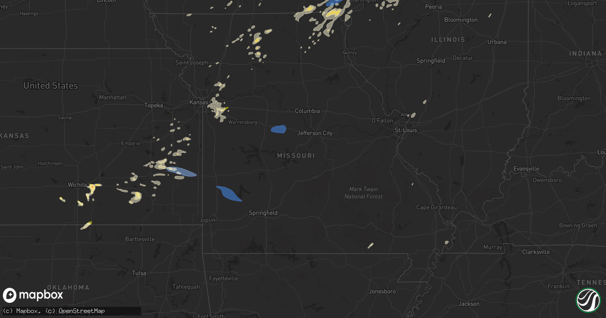 Hail map in Missouri on July 11, 2025