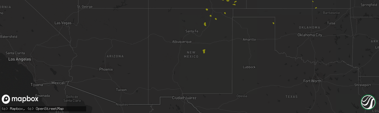 Hail map in New Mexico on July 11, 2025