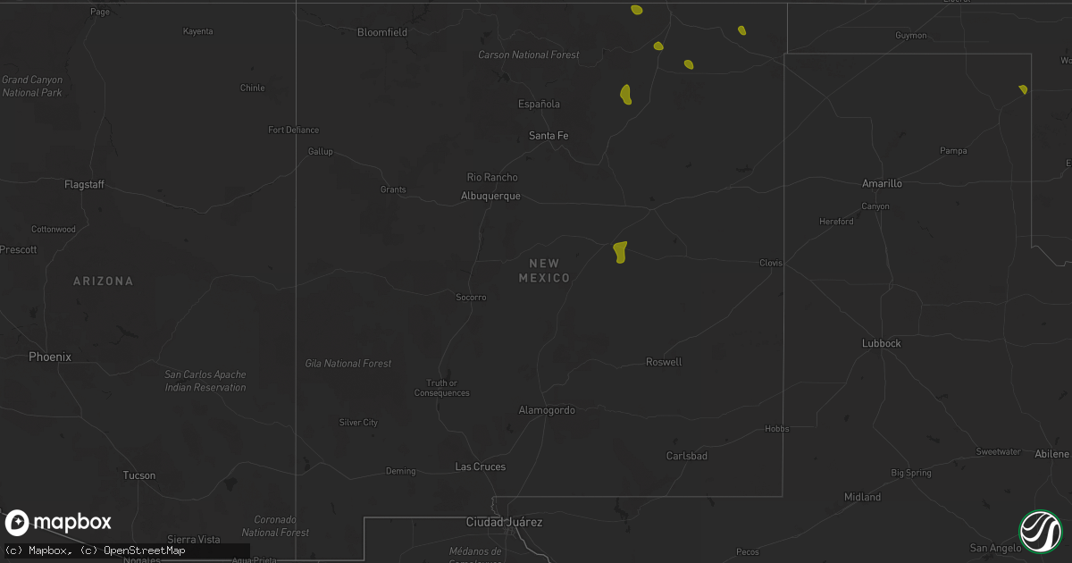Hail map in New Mexico on July 11, 2025