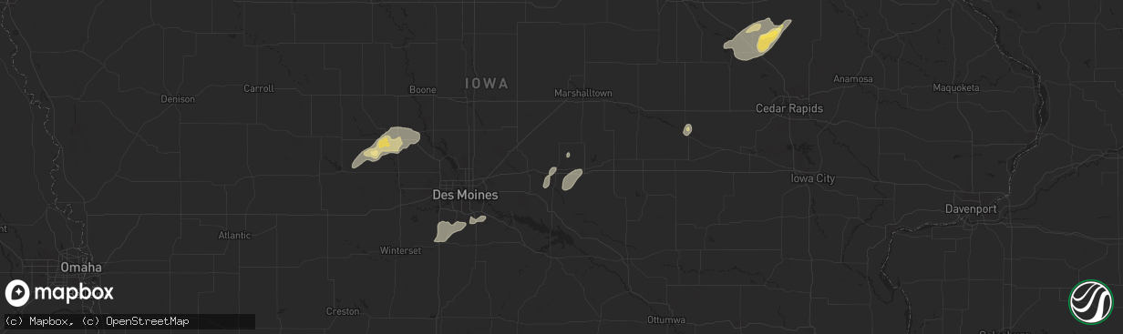 Hail map in Newton, IA on July 11, 2025
