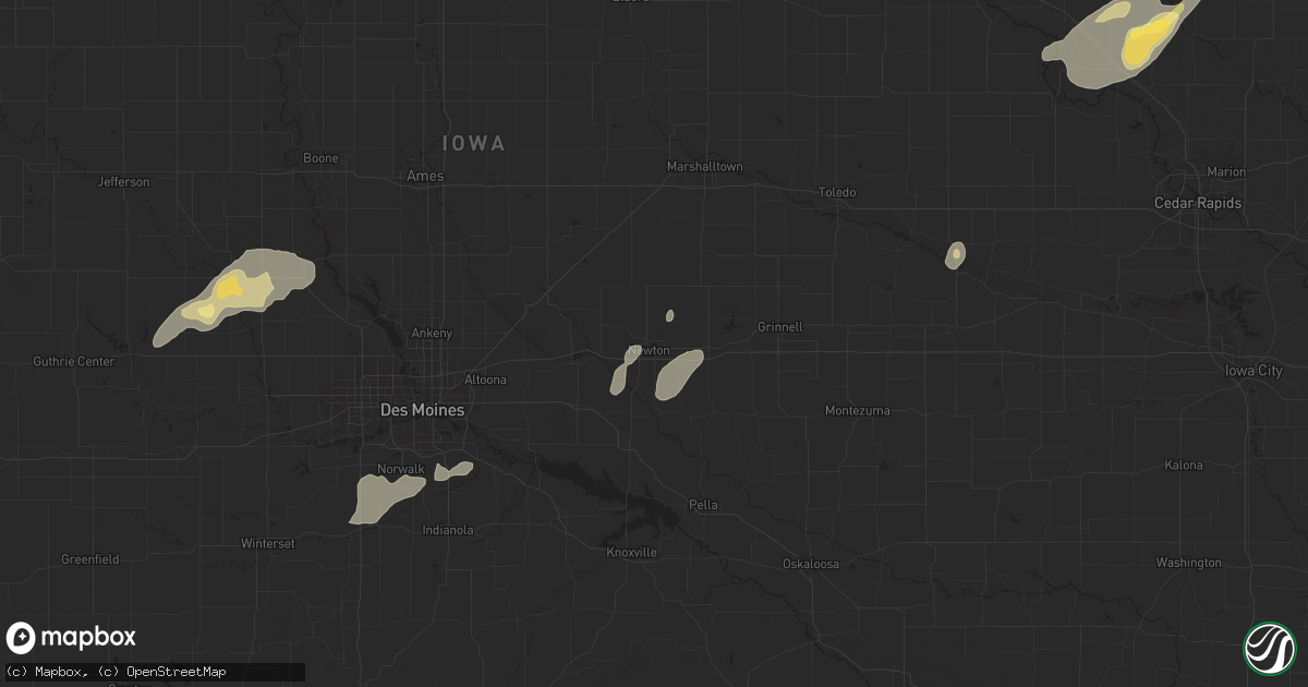 Hail map in Newton, IA on July 11, 2025