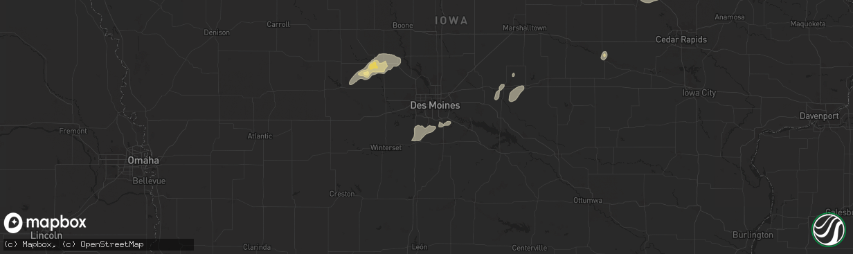 Hail map in Norwalk, IA on July 11, 2025