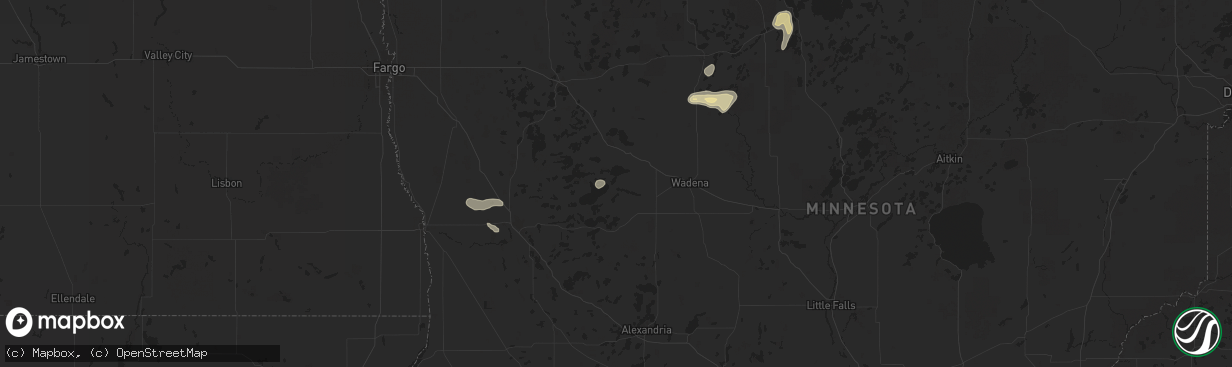 Hail map in Ottertail, MN on July 11, 2025