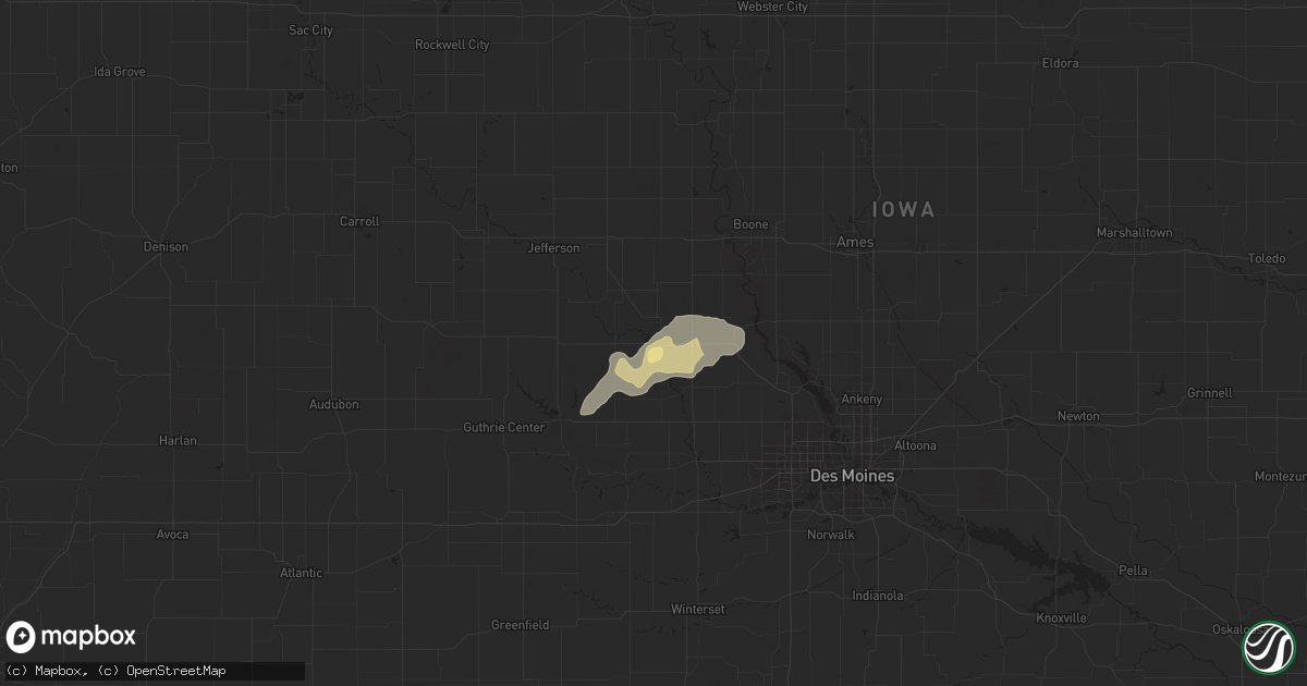 Hail map in Perry, IA on July 11, 2025
