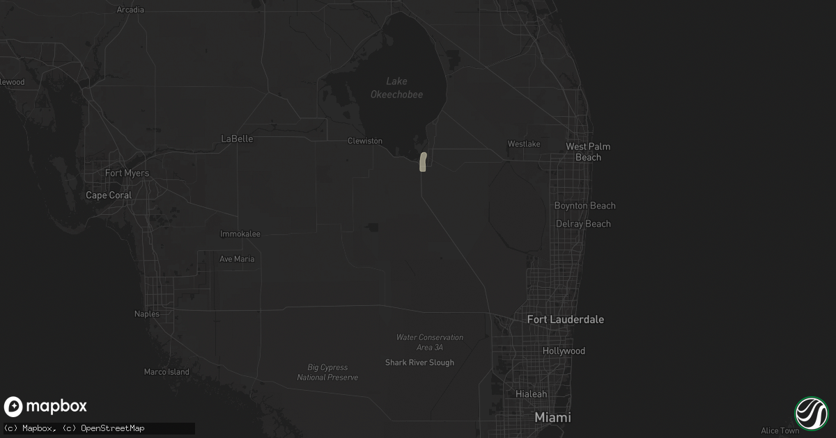 Hail map in South Bay, FL on July 11, 2025