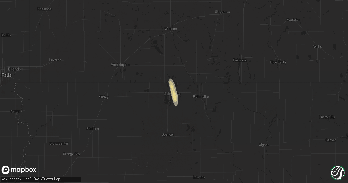 Hail map in Spirit Lake, IA on July 11, 2025