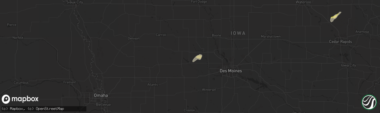 Hail map in Yale, IA on July 11, 2025