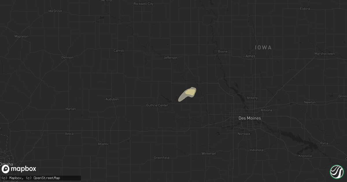 Hail map in Yale, IA on July 11, 2025