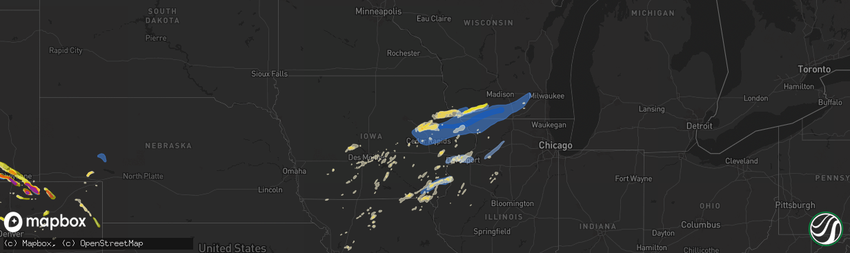 Hail map on July 11, 2025