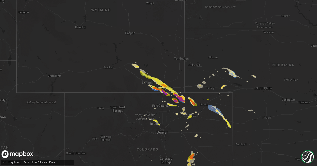 Hail map on July 11, 2025