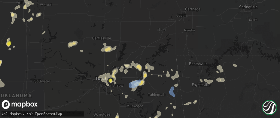 Hail map in Adair, OK on July 11, 2026