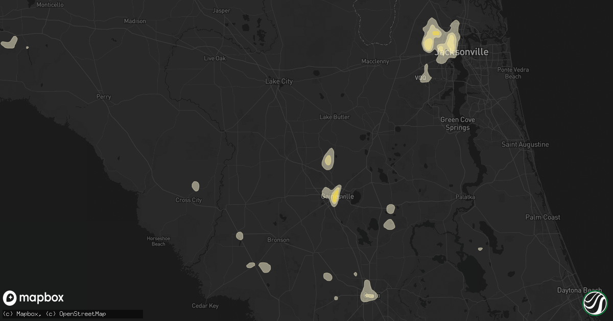 Hail map in Alachua, FL on July 11, 2026