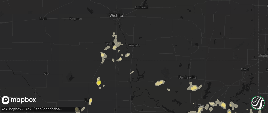 Hail map in Arkansas City, KS on July 11, 2026
