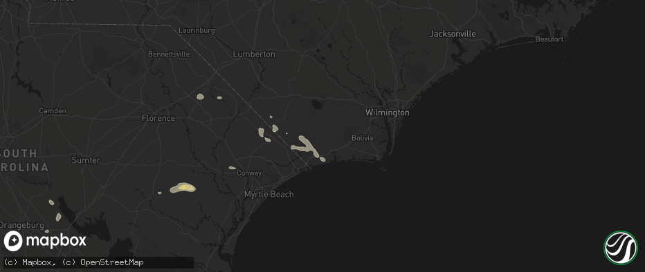 Hail map in Ash, NC on July 11, 2026