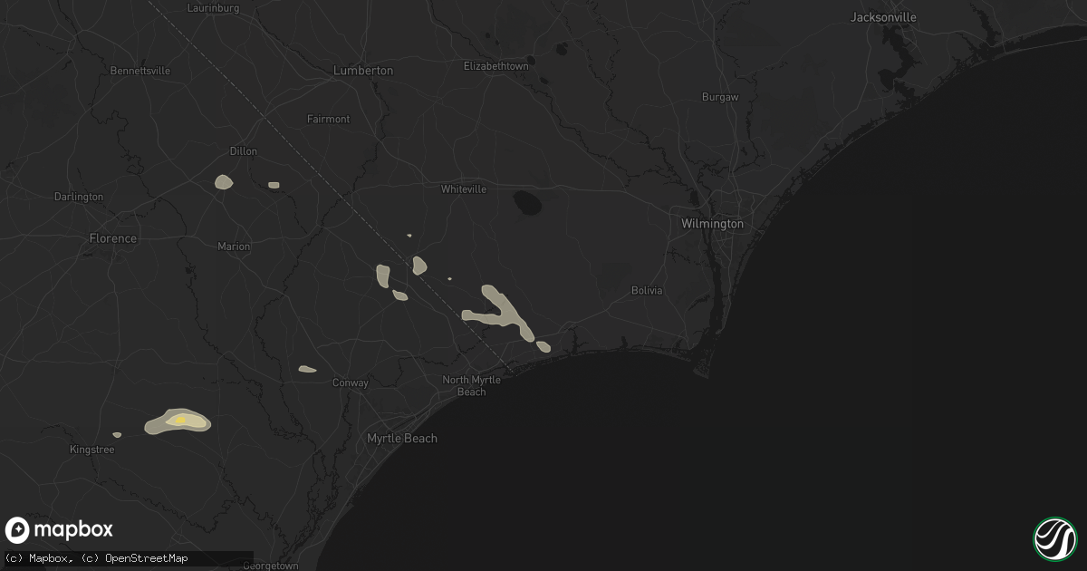 Hail map in Ash, NC on July 11, 2026
