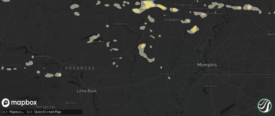 Hail map in Augusta, AR on July 11, 2026
