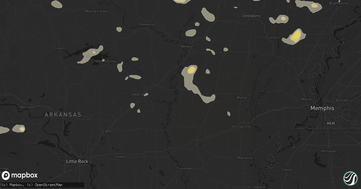 Hail map in Augusta, AR on July 11, 2026