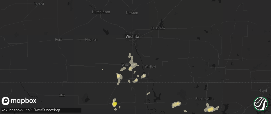 Hail map in Belle Plaine, KS on July 11, 2026