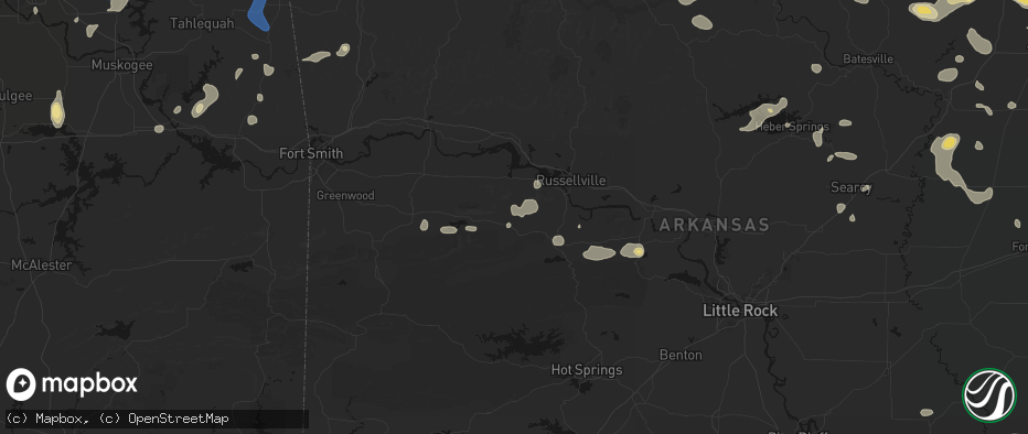 Hail map in Belleville, AR on July 11, 2026