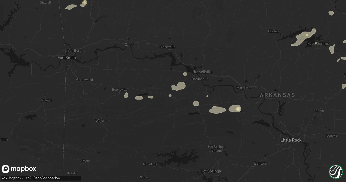 Hail map in Belleville, AR on July 11, 2026