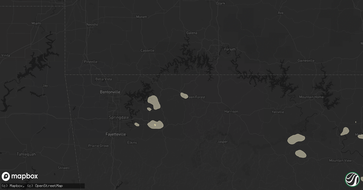 Hail map in Berryville, AR on July 11, 2026