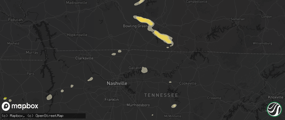 Hail map in Bethpage, TN on July 11, 2026