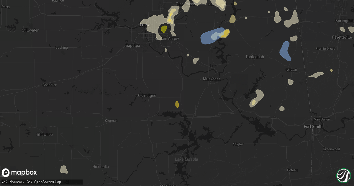 Hail map in Boynton, OK on July 11, 2026