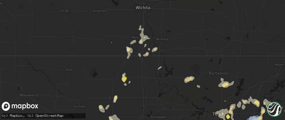 Hail map in Braman, OK on July 11, 2026