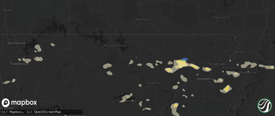 Hail map in Brockwell, AR on July 11, 2026