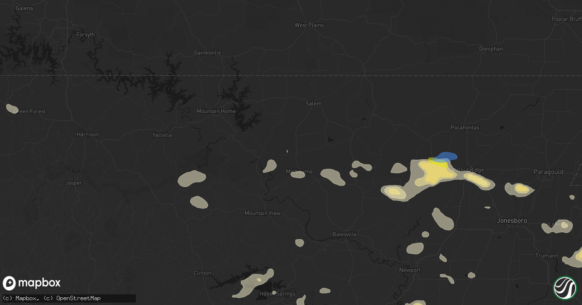 Hail map in Brockwell, AR on July 11, 2026