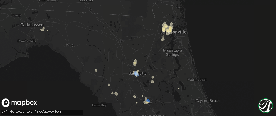 Hail map in Brooker, FL on July 11, 2026