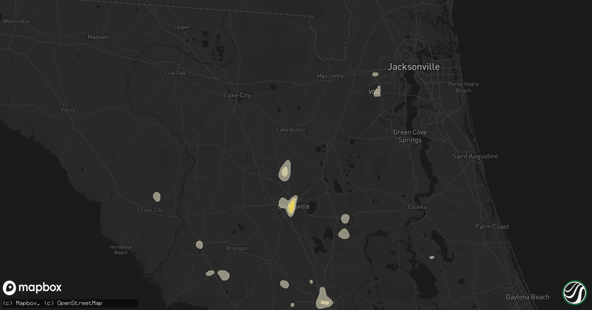 Hail map in Brooker, FL on July 11, 2026