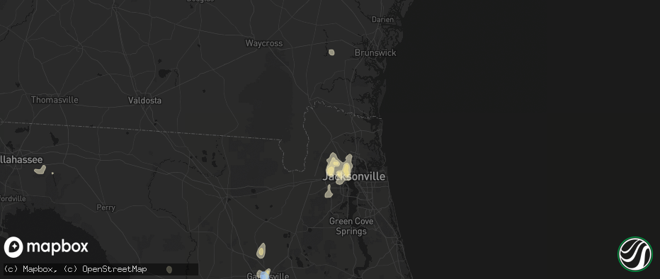 Hail map in Callahan, FL on July 11, 2026