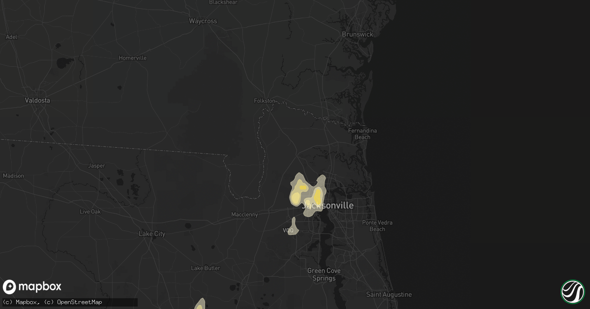 Hail map in Callahan, FL on July 11, 2026