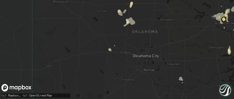 Hail map in Calumet, OK on July 11, 2026