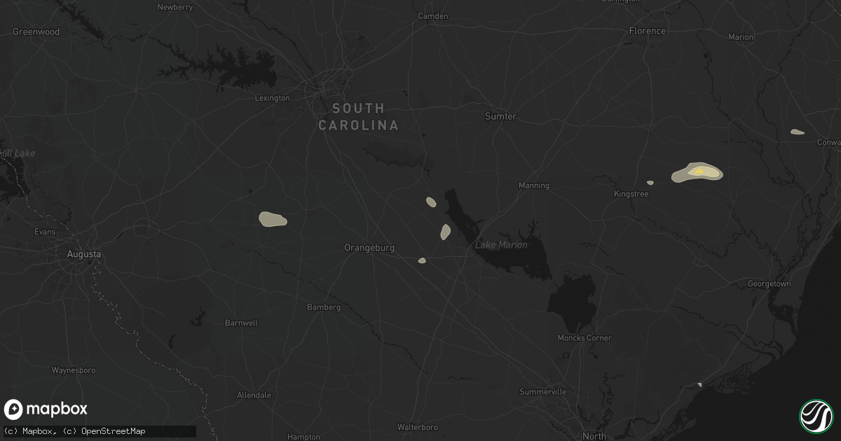 Hail map in Cameron, SC on July 11, 2026