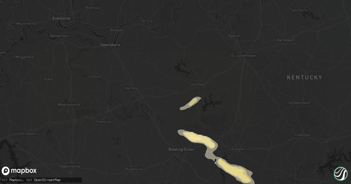 Hail map in Caneyville, KY on July 11, 2026