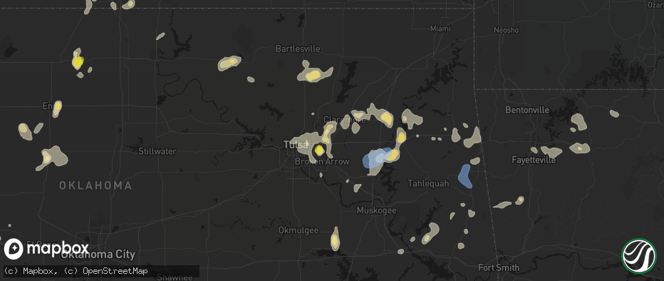 Hail map in Catoosa, OK on July 11, 2026