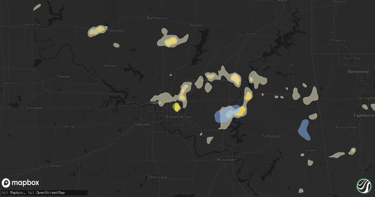 Hail map in Catoosa, OK on July 11, 2026